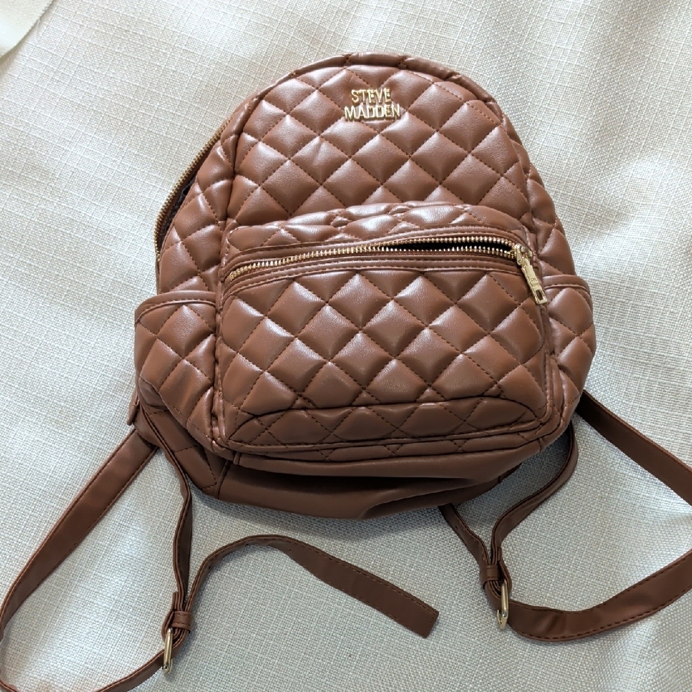 Steve Madden Tan Quilted Backpack